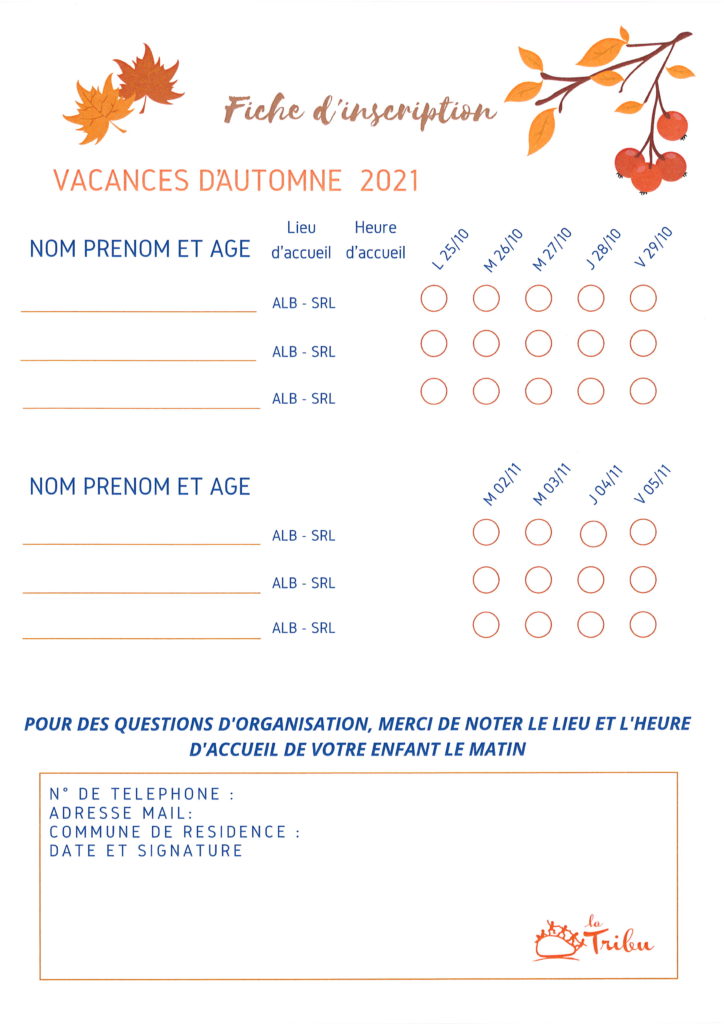 fiche inscription