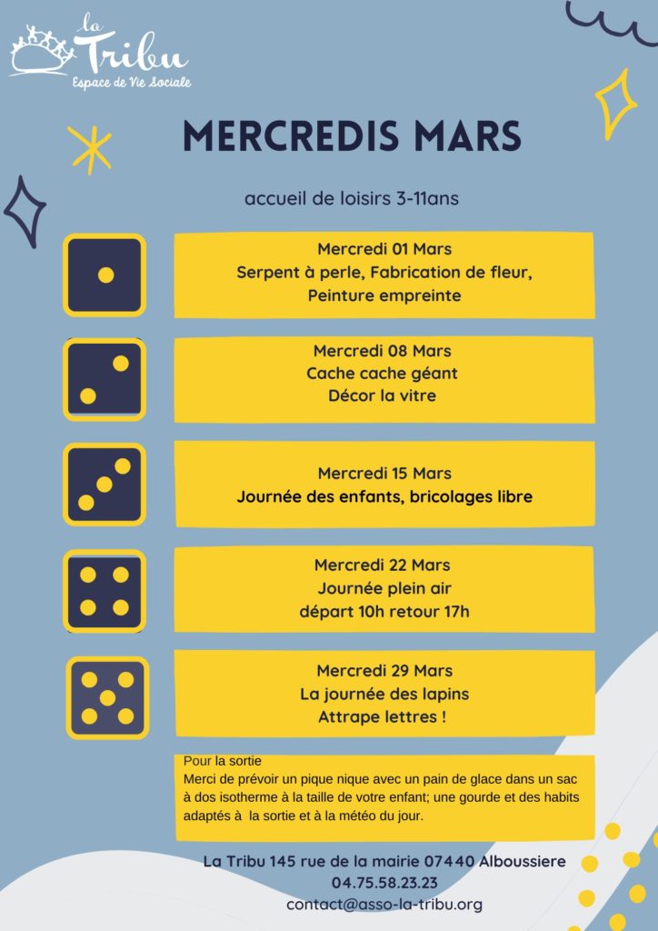 programme mercredis mars 3/11 ans