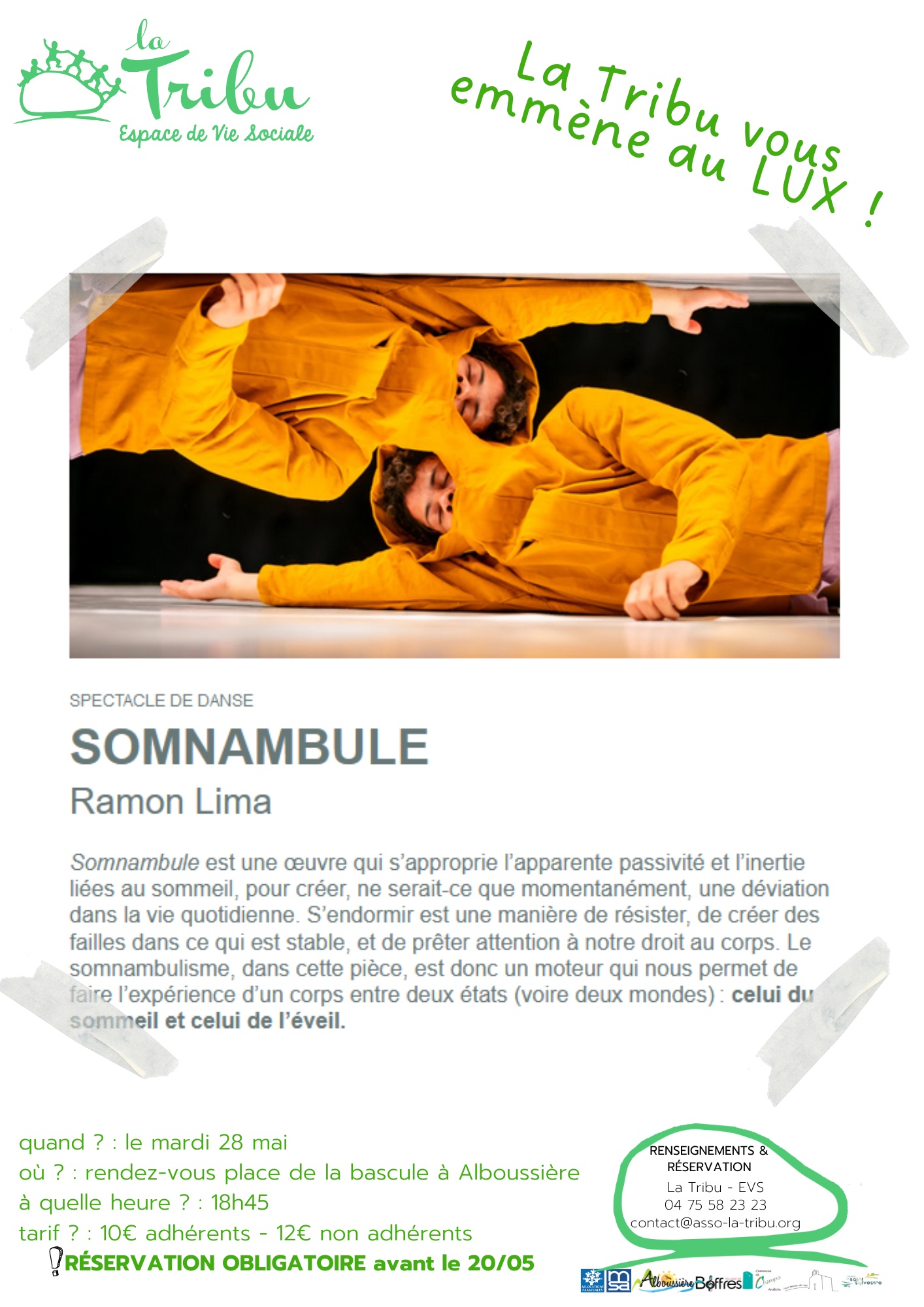 Spectacle LUX "SOMNAMBULE" - Mardi 28 mai