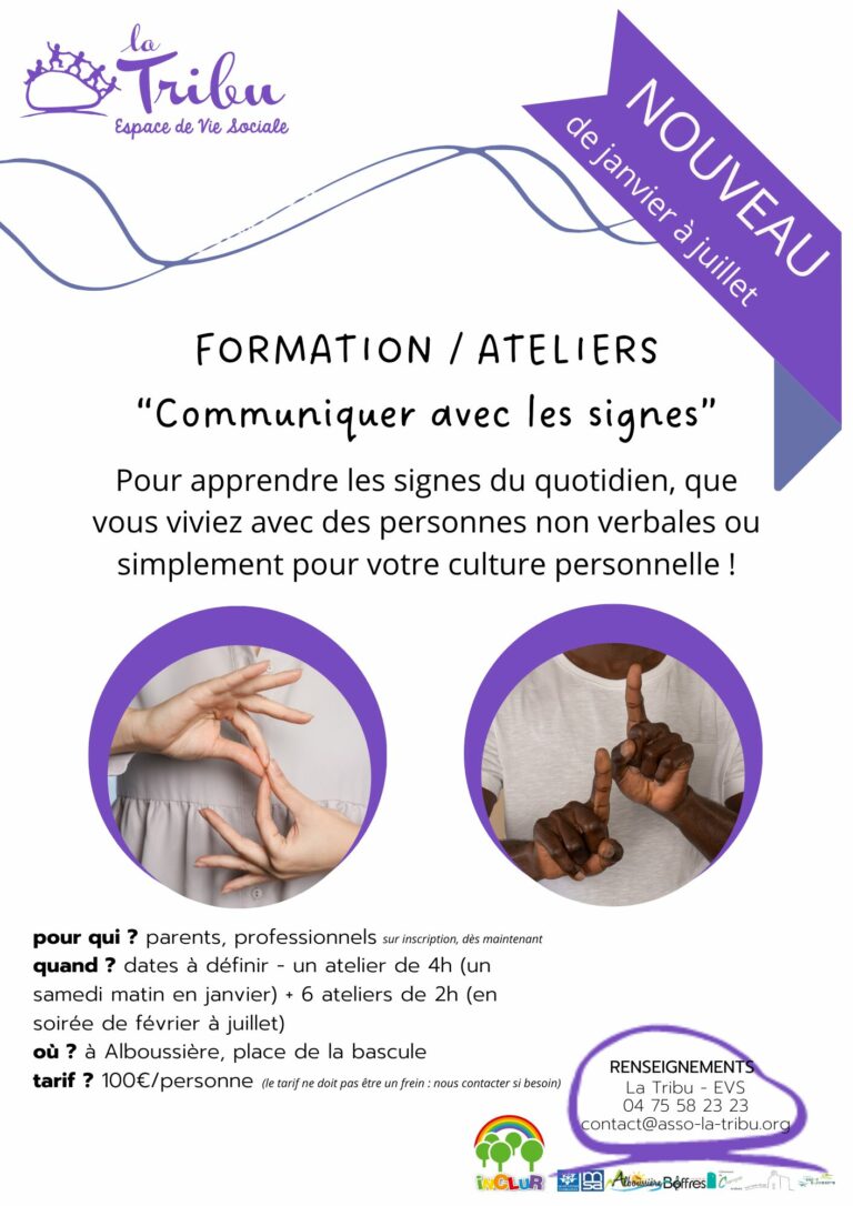 "Communiquer avec les signes" FORMATION/ATELIERS