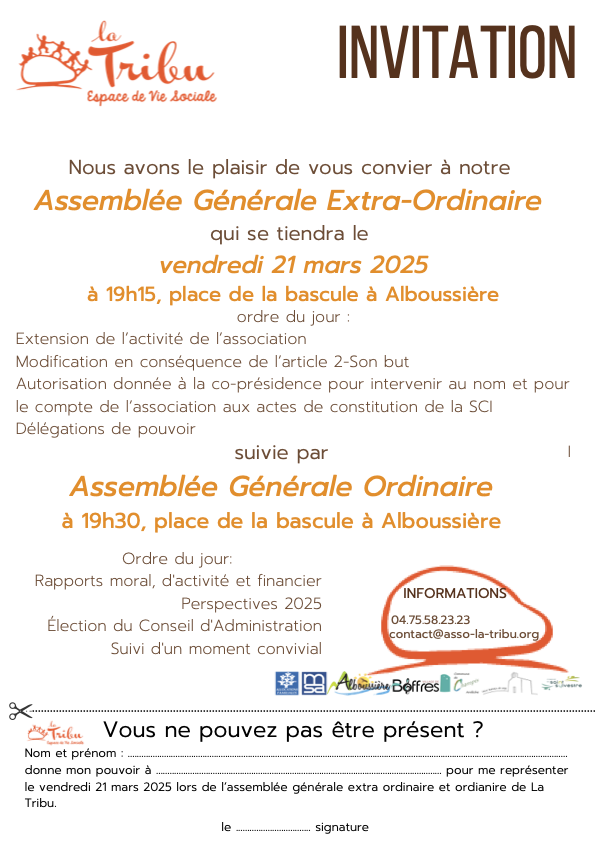 ASSEMBLEE GENERALE EXTRAORDINAIRE ET ORDINAIRE SUR 2024