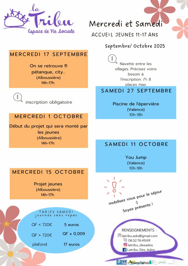 Mercredis et samedis ADOS - SEPT/OCT