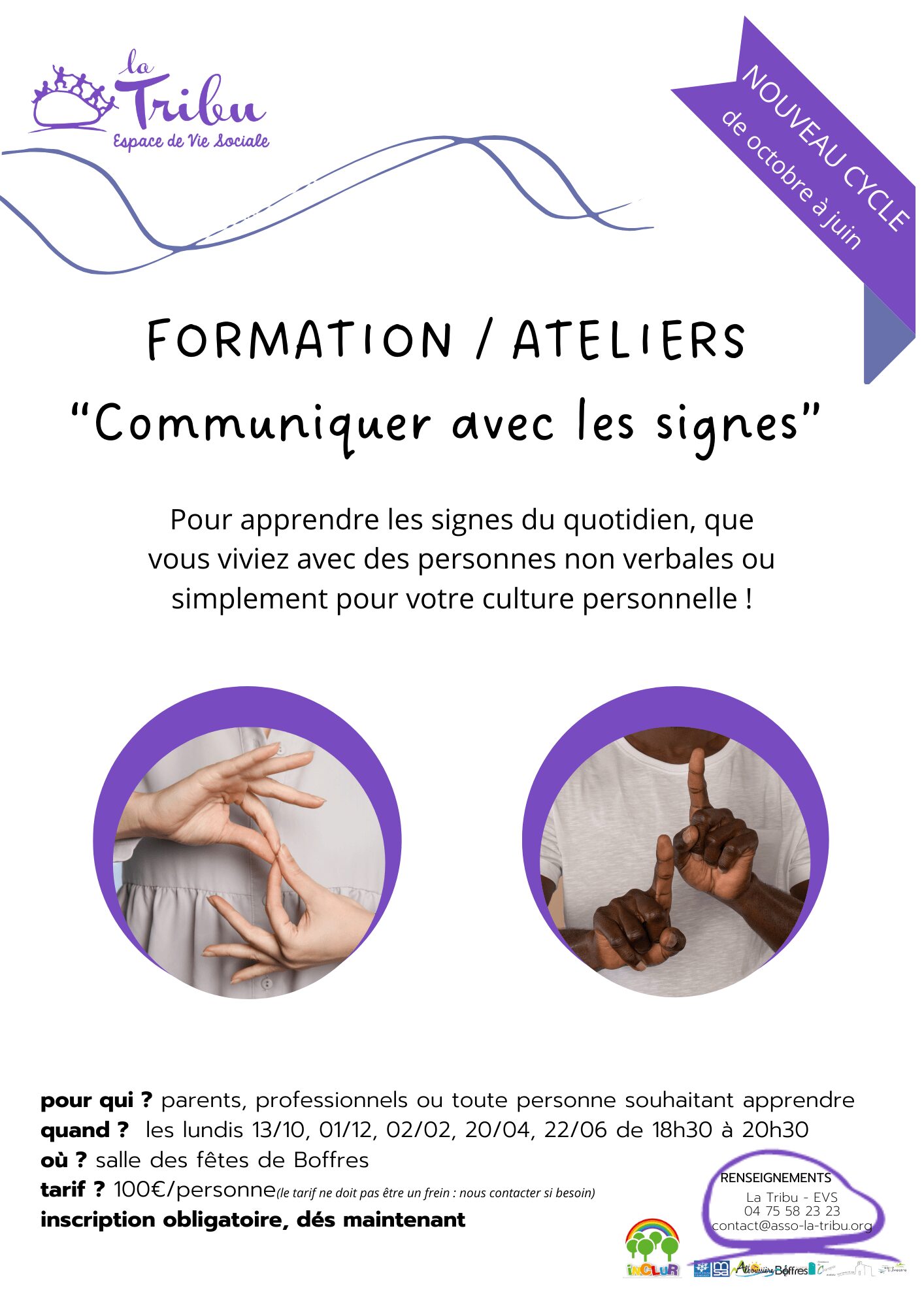 Atelier COMMUNIQUER AVEC LES SIGNES
