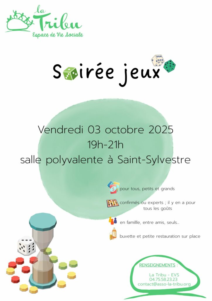 Soirée jeux vendredi 03/10