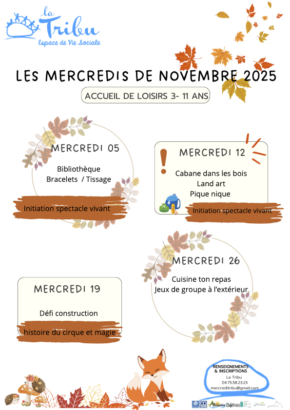 Mercredis 3/11 ans novembre 2025