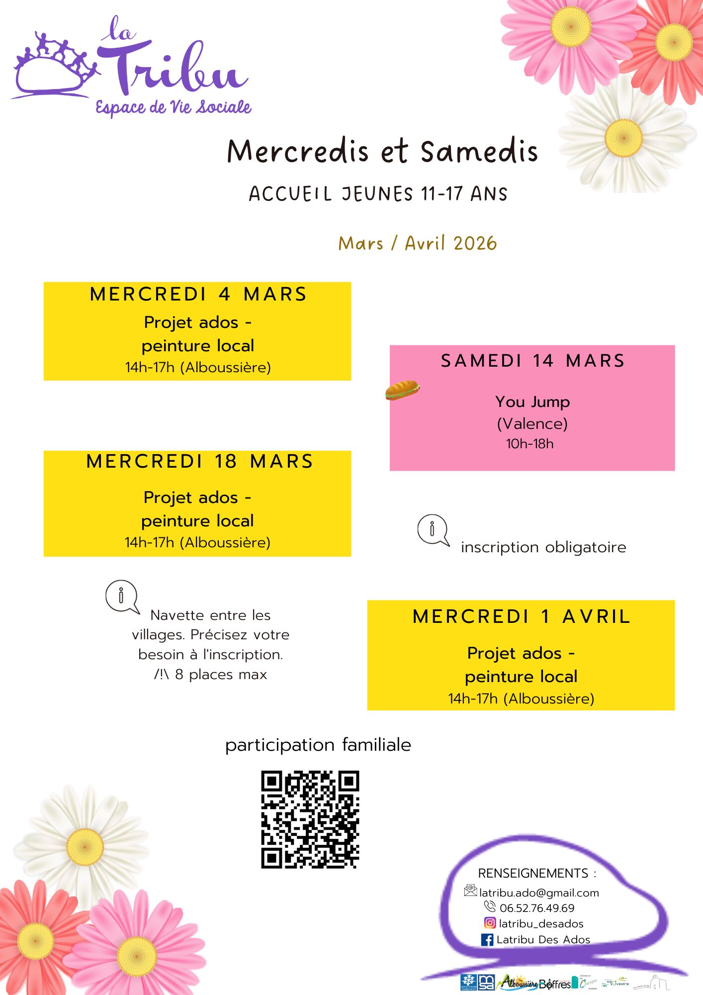 ADOS mercredis et samedi mars avril 2026