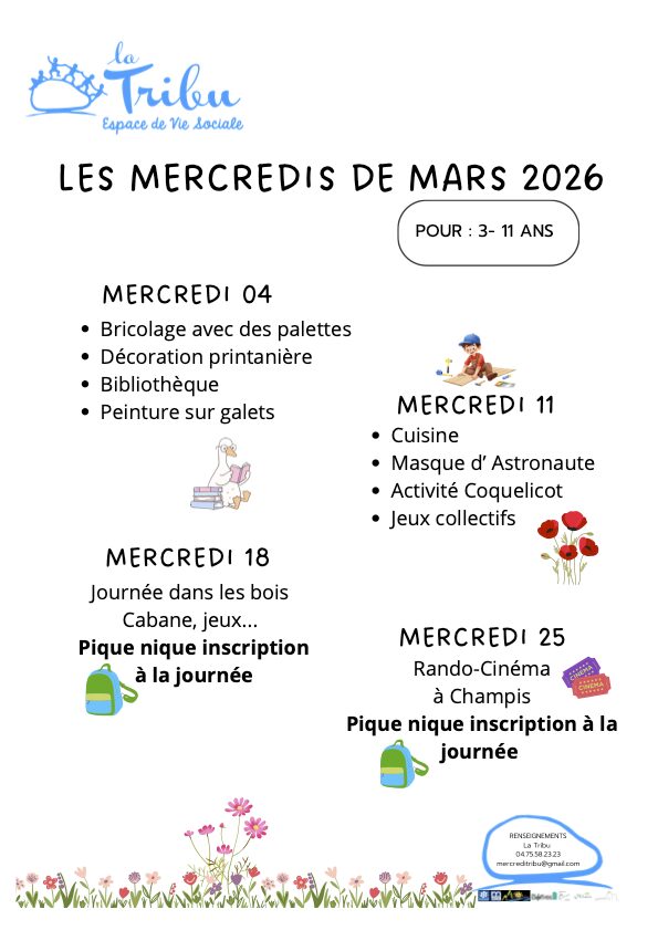les mercredis mars 2026 3/11 ans