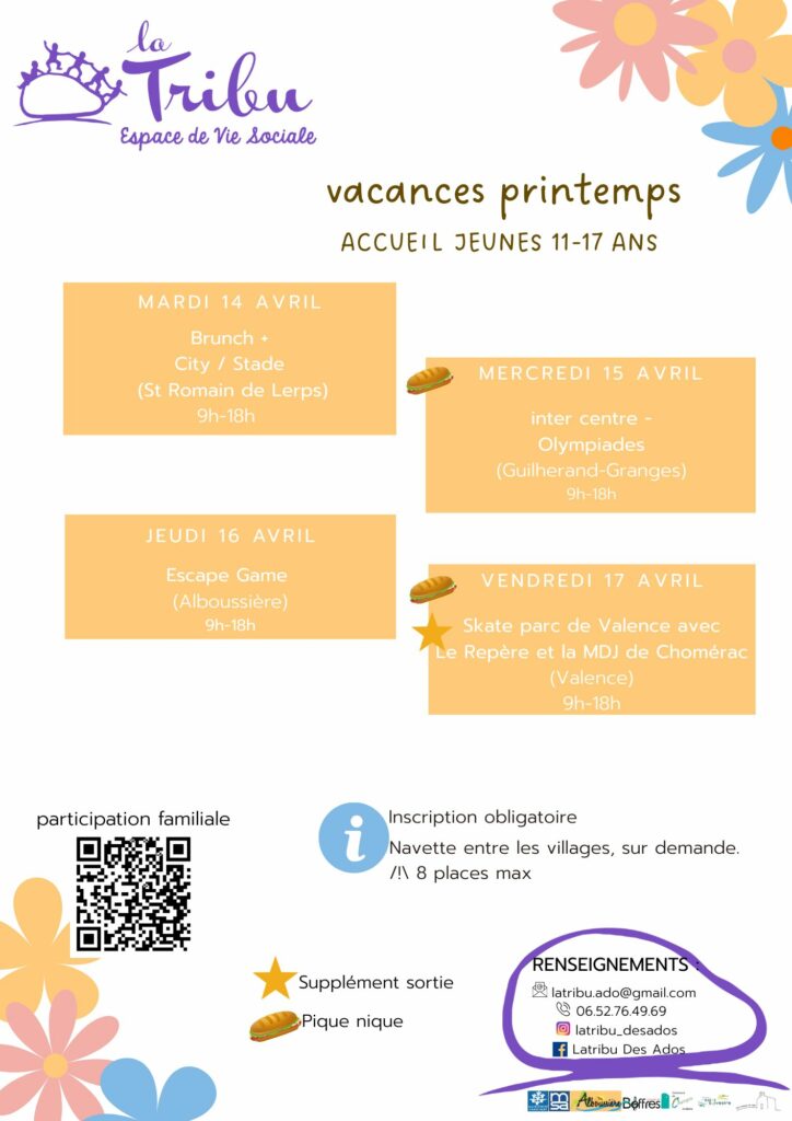 ADOS - Vacances printemps 2026