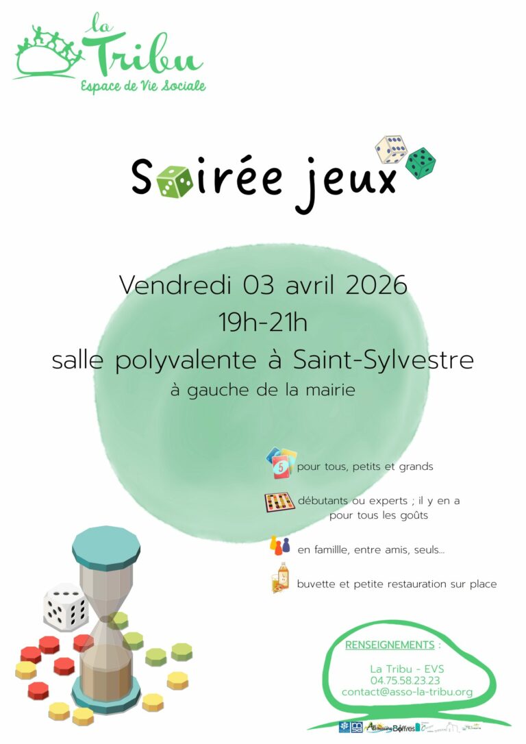 Soirée jeux à St Sylvestre le vendredi 03 avril 2026