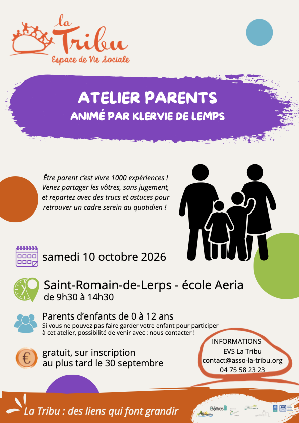 ATELIER PARENTS samedi 10 octobre